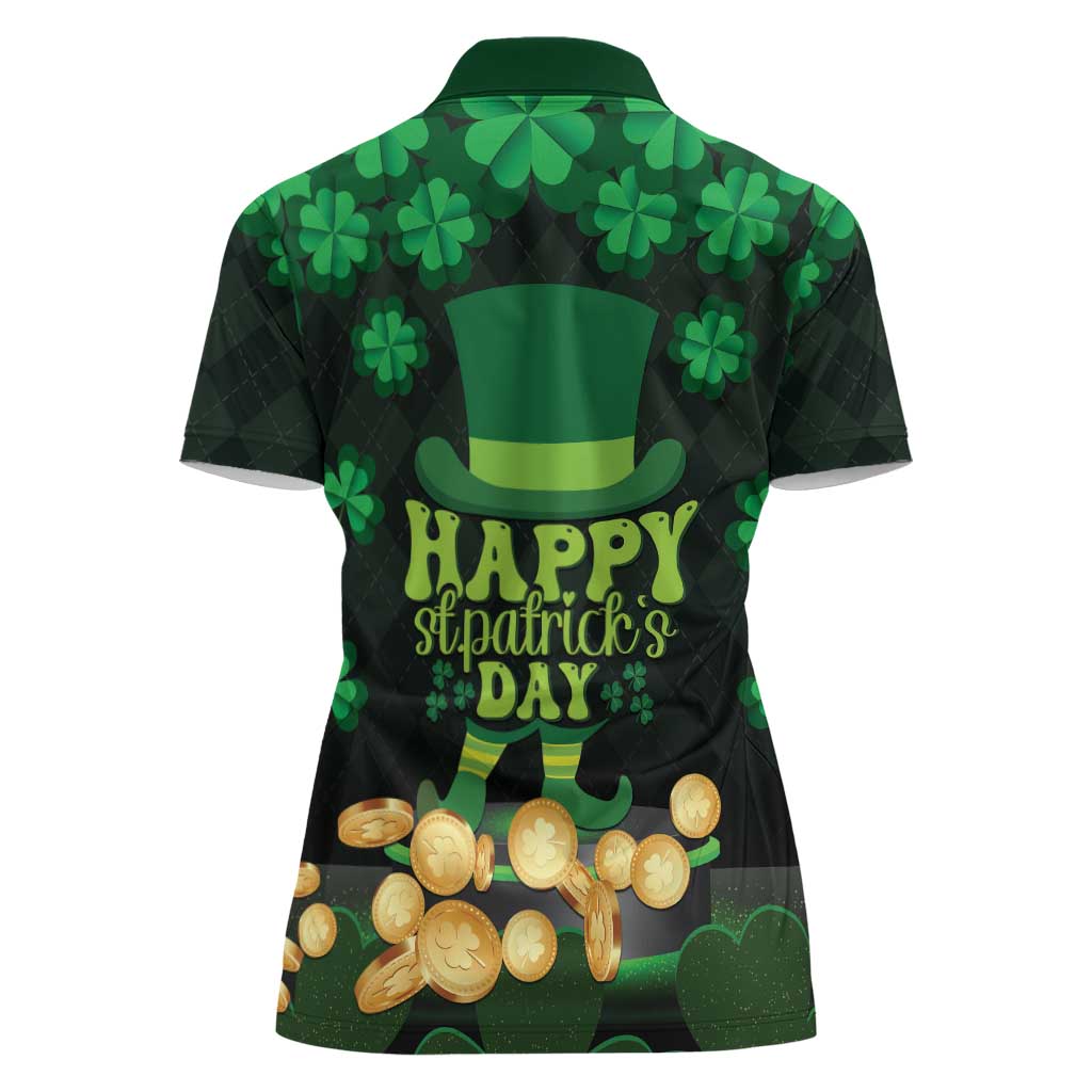 Ireland St Patrick's Day Women Polo Shirt Irish Shamrocks Leprechaun - Wonder Print Shop