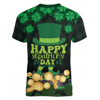 Ireland St Patrick's Day Women V-Neck T-Shirt Irish Shamrocks Leprechaun - Wonder Print Shop