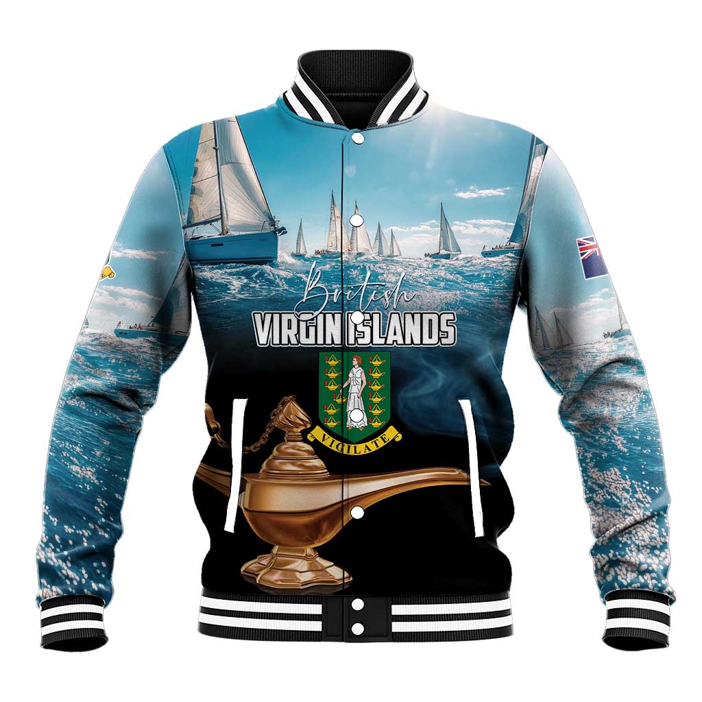 Personalised British Virgin Islands Baseball Jacket Vigilate Golden Lamps