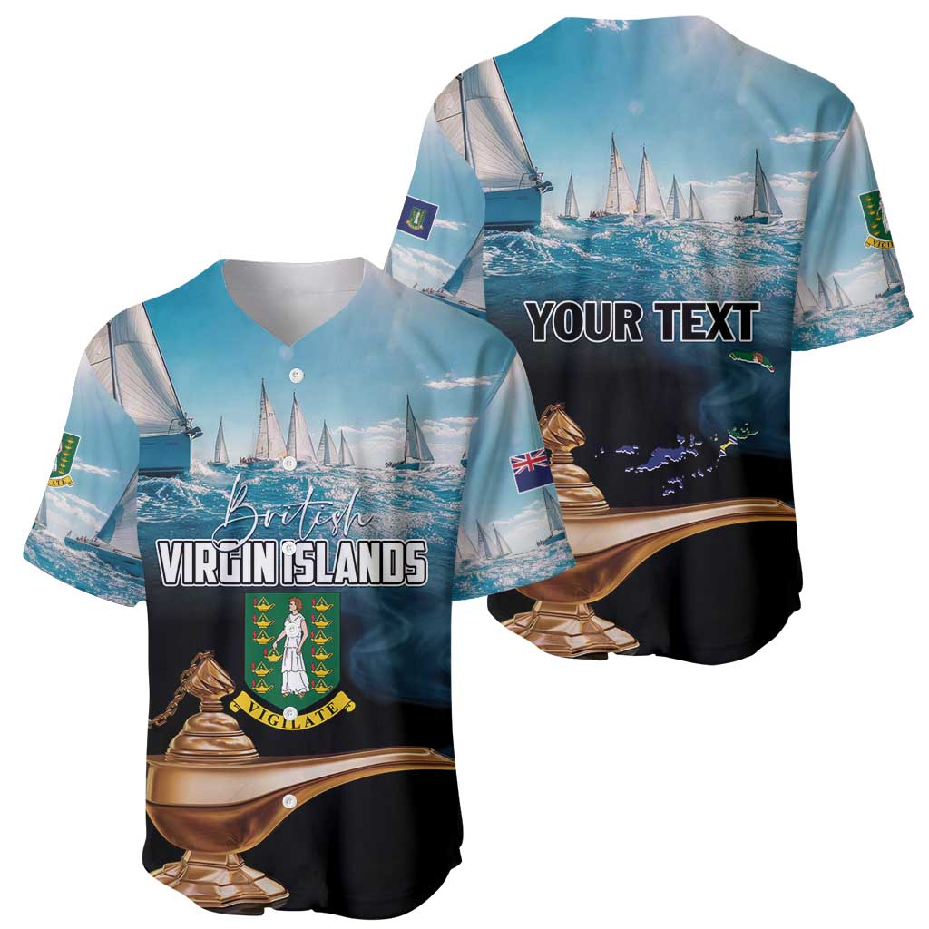 Personalised British Virgin Islands Baseball Jersey Vigilate Golden Lamps
