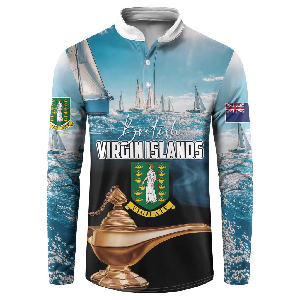 Personalised British Virgin Islands Button Sweatshirt Vigilate Golden Lamps