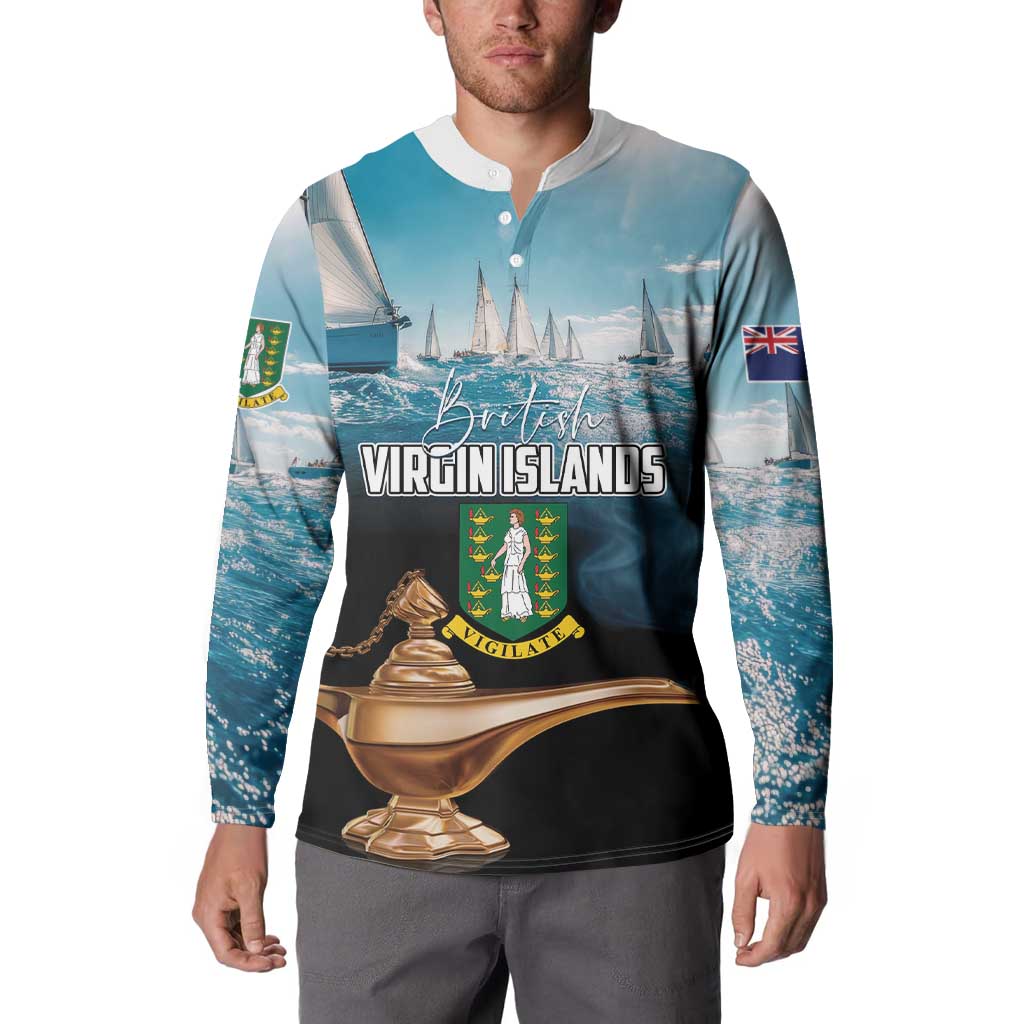 Personalised British Virgin Islands Button Sweatshirt Vigilate Golden Lamps