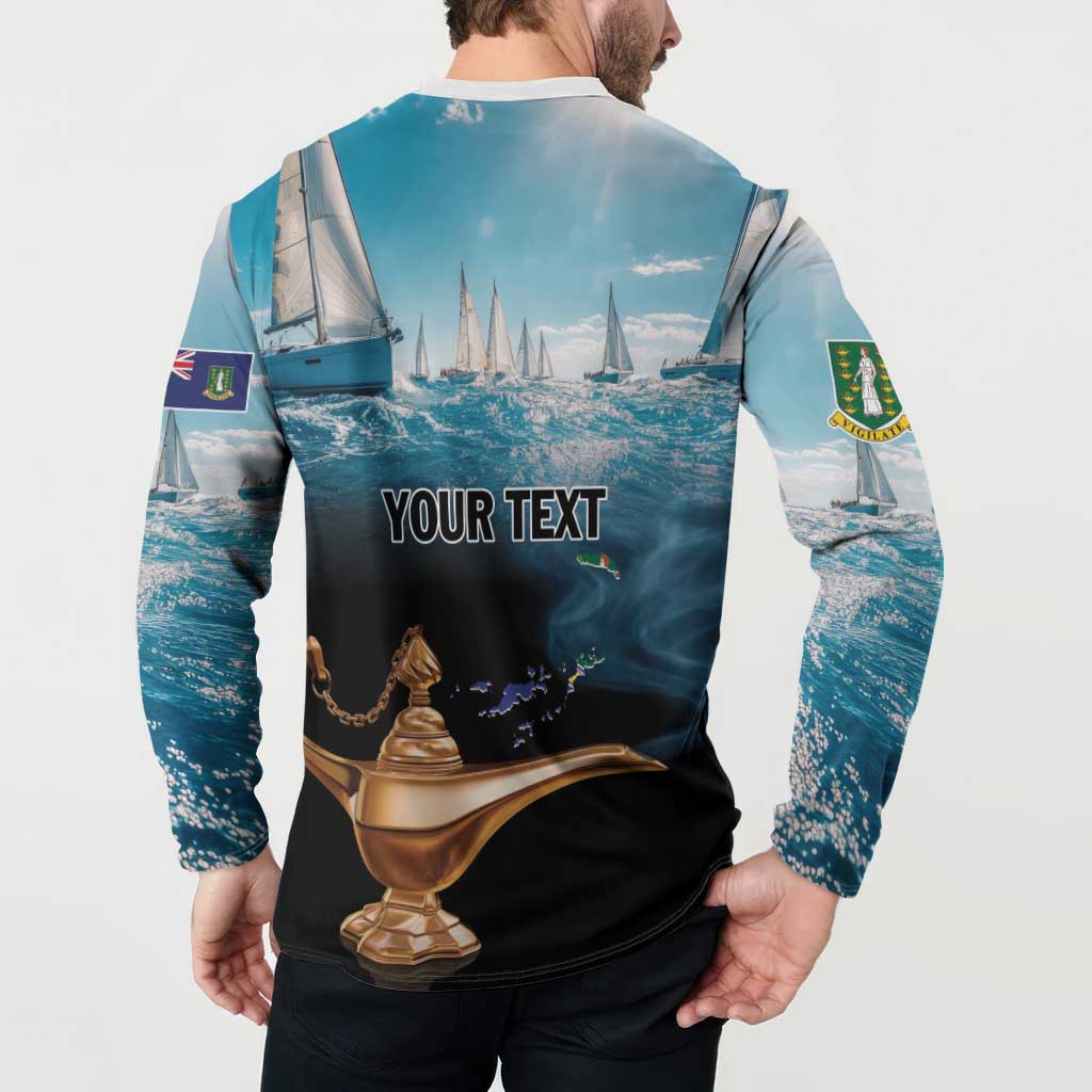 Personalised British Virgin Islands Button Sweatshirt Vigilate Golden Lamps