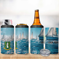 Personalised British Virgin Islands 4 in 1 Can Cooler Tumbler Vigilate Golden Lamps