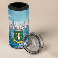 Personalised British Virgin Islands 4 in 1 Can Cooler Tumbler Vigilate Golden Lamps