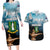 Personalised British Virgin Islands Couples Matching Long Sleeve Bodycon Dress and Hawaiian Shirt Vigilate Golden Lamps