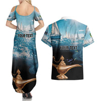 Personalised British Virgin Islands Couples Matching Summer Maxi Dress and Hawaiian Shirt Vigilate Golden Lamps