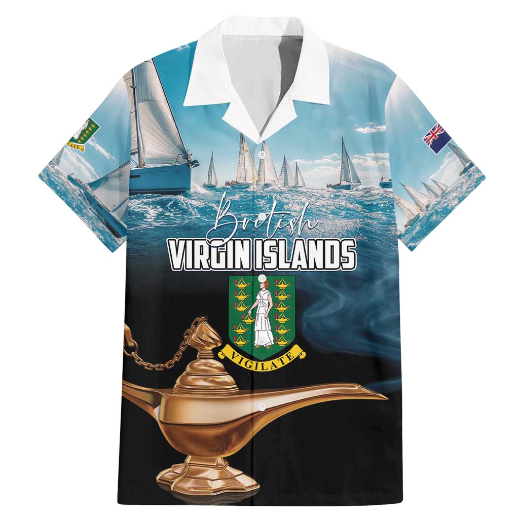 Personalised British Virgin Islands Family Matching Mermaid Dress and Hawaiian Shirt Vigilate Golden Lamps - Wonder Print Shop