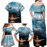 Personalised British Virgin Islands Family Matching Off Shoulder Maxi Dress and Hawaiian Shirt Vigilate Golden Lamps - Wonder Print Shop