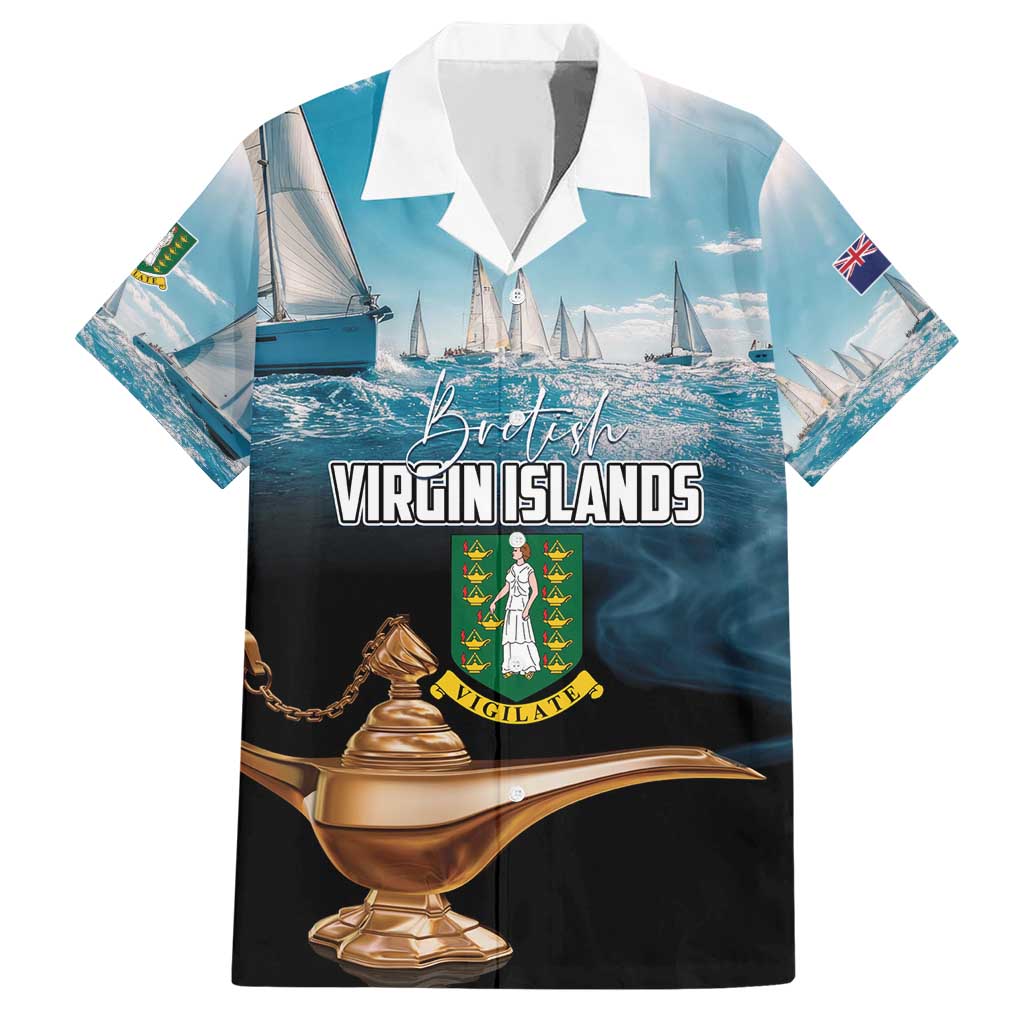 Personalised British Virgin Islands Family Matching Short Sleeve Bodycon Dress and Hawaiian Shirt Vigilate Golden Lamps - Wonder Print Shop