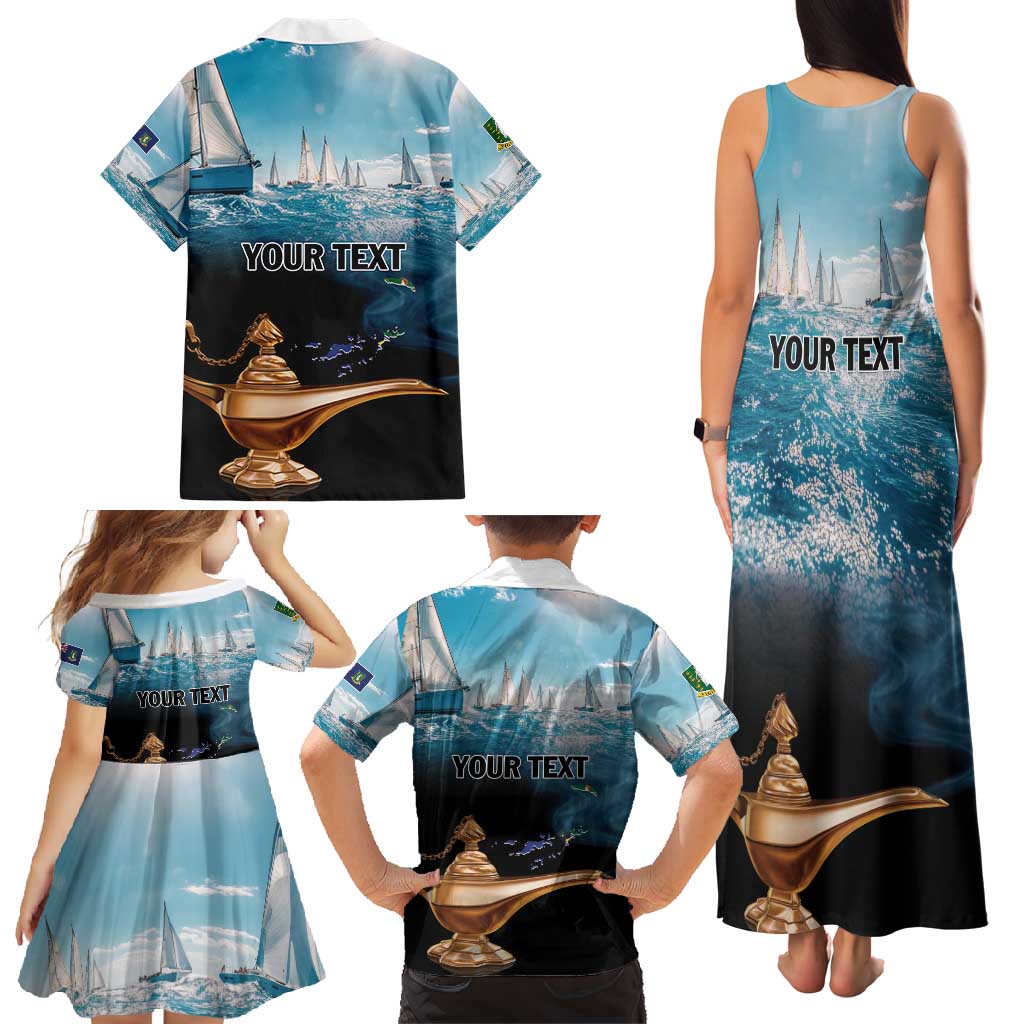 Personalised British Virgin Islands Family Matching Tank Maxi Dress and Hawaiian Shirt Vigilate Golden Lamps - Wonder Print Shop