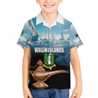 Personalised British Virgin Islands Family Matching Tank Maxi Dress and Hawaiian Shirt Vigilate Golden Lamps - Wonder Print Shop