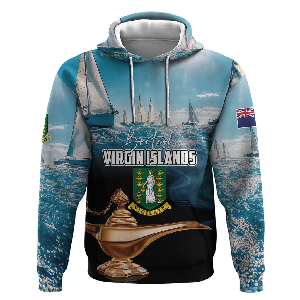 Personalised British Virgin Islands Hoodie Vigilate Golden Lamps - Wonder Print Shop