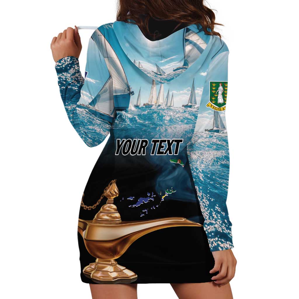 Personalised British Virgin Islands Hoodie Dress Vigilate Golden Lamps - Wonder Print Shop