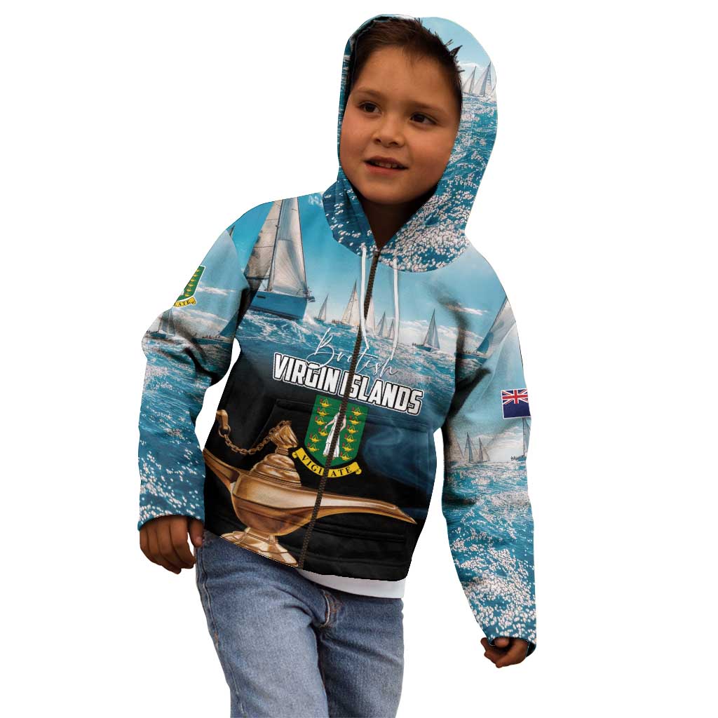 Personalised British Virgin Islands Kid Hoodie Vigilate Golden Lamps - Wonder Print Shop