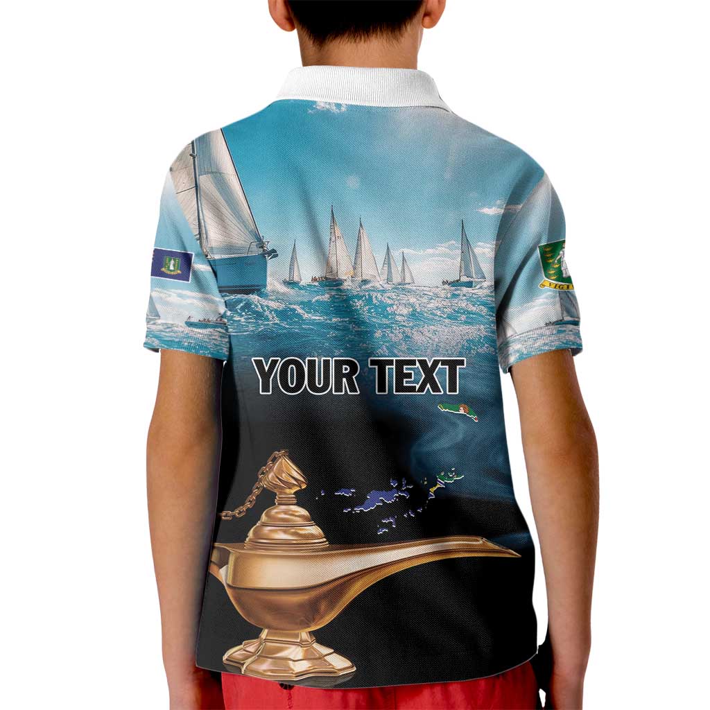 Personalised British Virgin Islands Kid Polo Shirt Vigilate Golden Lamps - Wonder Print Shop