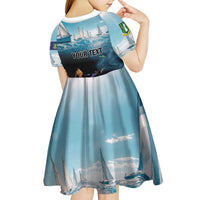 Personalised British Virgin Islands Kid Short Sleeve Dress Vigilate Golden Lamps - Wonder Print Shop