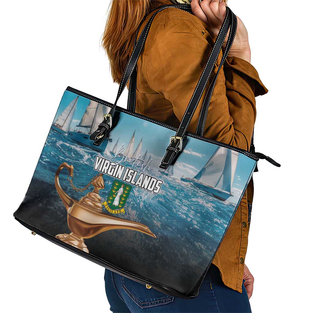 British Virgin Islands Leather Tote Bag Vigilate Golden Lamps