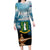 Personalised British Virgin Islands Long Sleeve Bodycon Dress Vigilate Golden Lamps - Wonder Print Shop