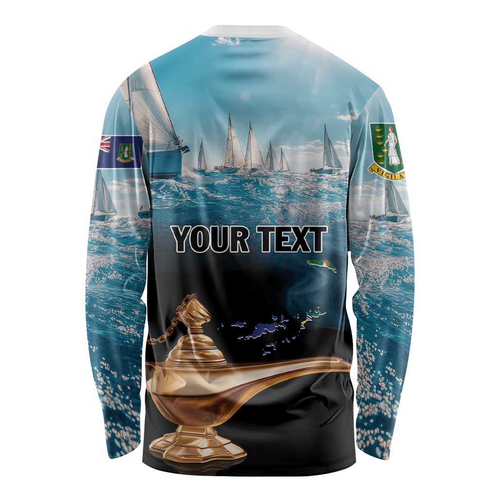 Personalised British Virgin Islands Long Sleeve Shirt Vigilate Golden Lamps - Wonder Print Shop