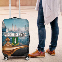 British Virgin Islands Luggage Cover Vigilate Golden Lamps - Wonder Print Shop