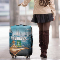 British Virgin Islands Luggage Cover Vigilate Golden Lamps - Wonder Print Shop