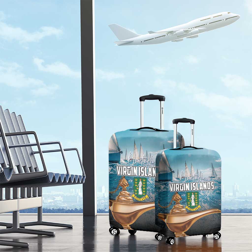 British Virgin Islands Luggage Cover Vigilate Golden Lamps - Wonder Print Shop