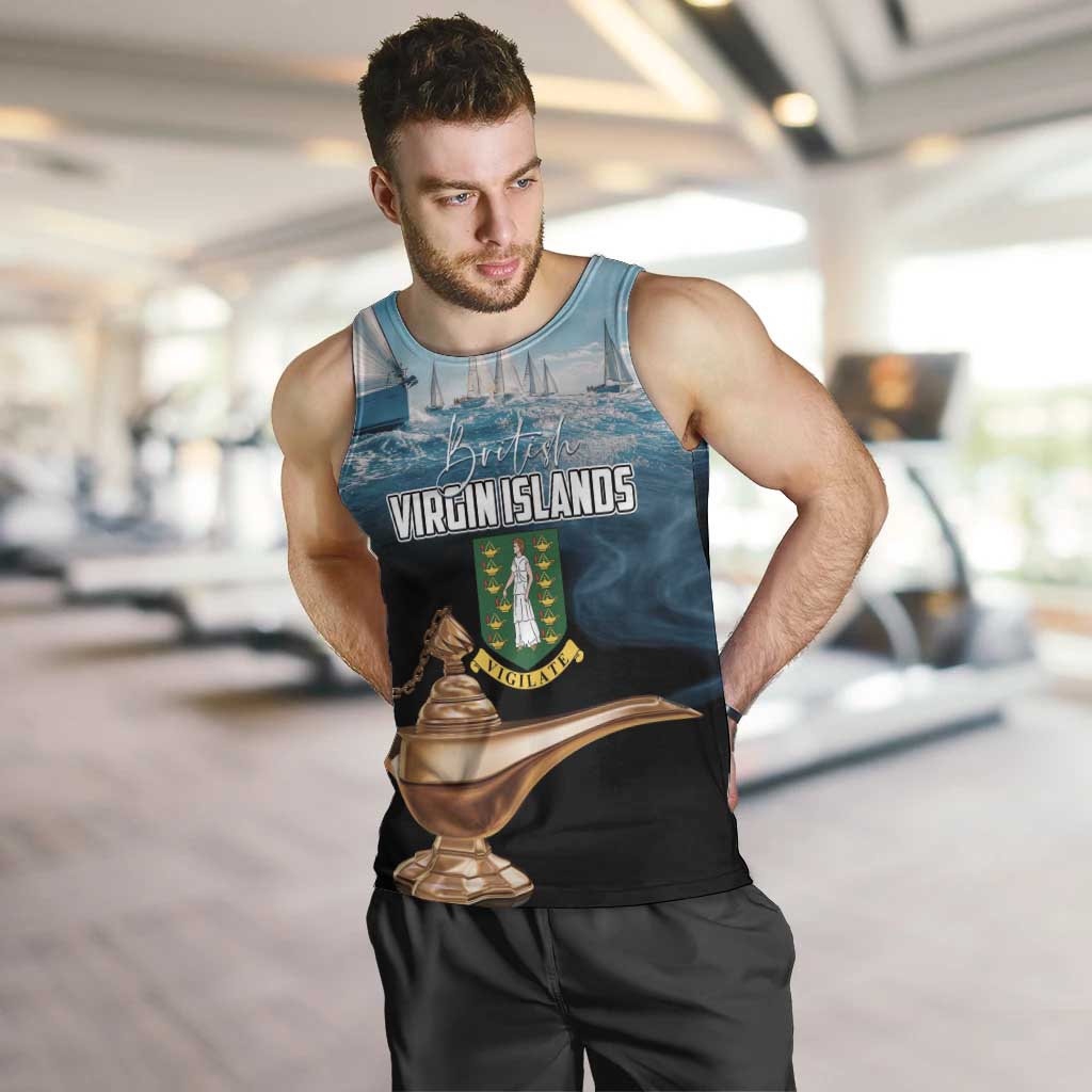 Personalised British Virgin Islands Men Tank Top Vigilate Golden Lamps - Wonder Print Shop