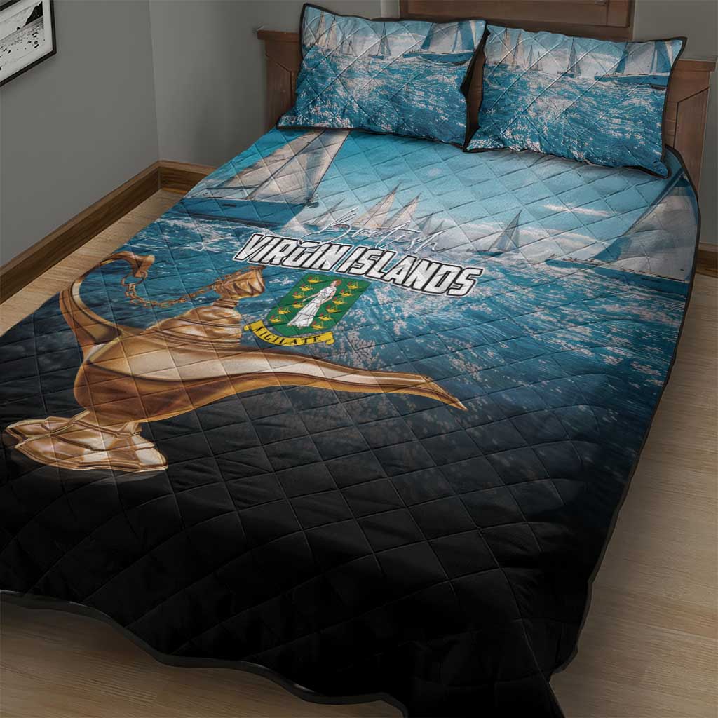 British Virgin Islands Quilt Bed Set Vigilate Golden Lamps - Wonder Print Shop