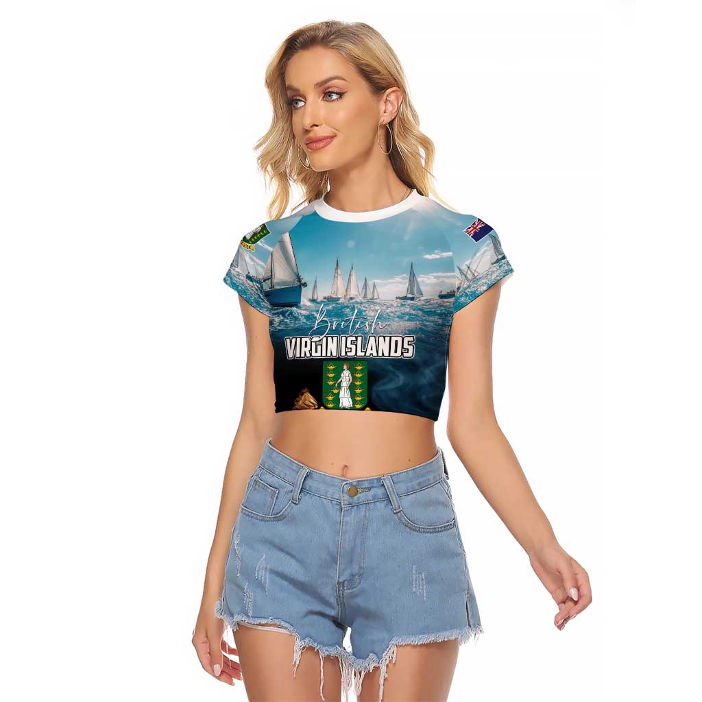 Personalised British Virgin Islands Raglan Cropped T Shirt Vigilate Golden Lamps - Wonder Print Shop
