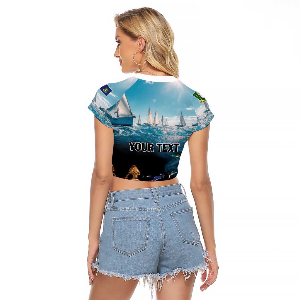 Personalised British Virgin Islands Raglan Cropped T Shirt Vigilate Golden Lamps - Wonder Print Shop