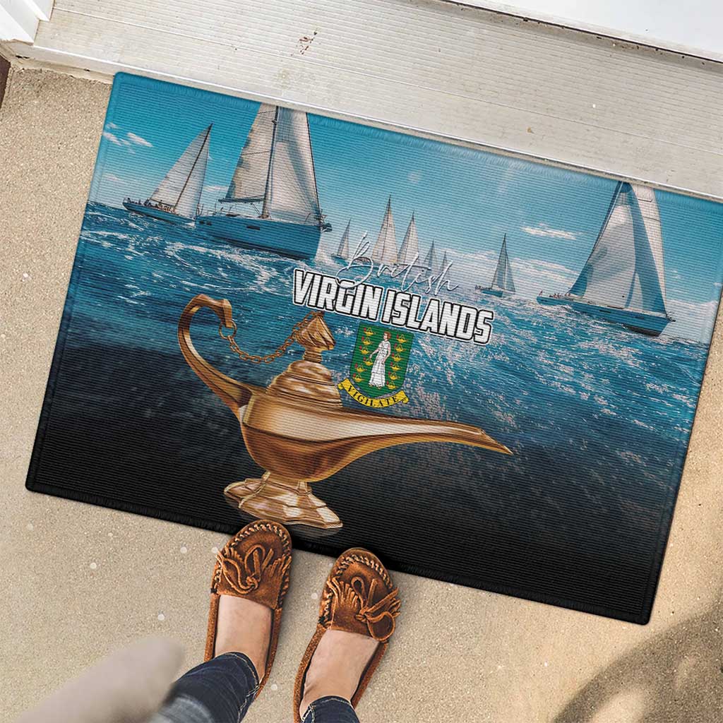 British Virgin Islands Rubber Doormat Vigilate Golden Lamps - Wonder Print Shop