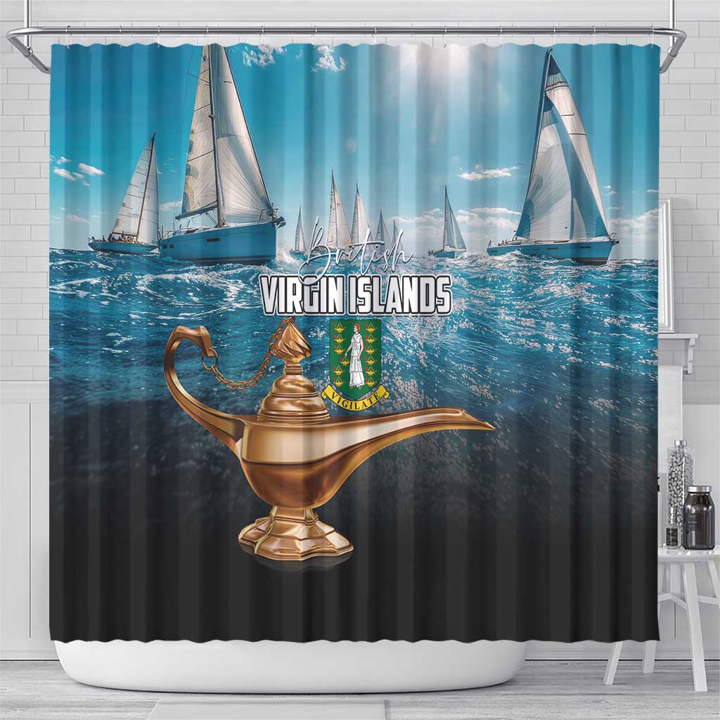 British Virgin Islands Shower Curtain Vigilate Golden Lamps - Wonder Print Shop