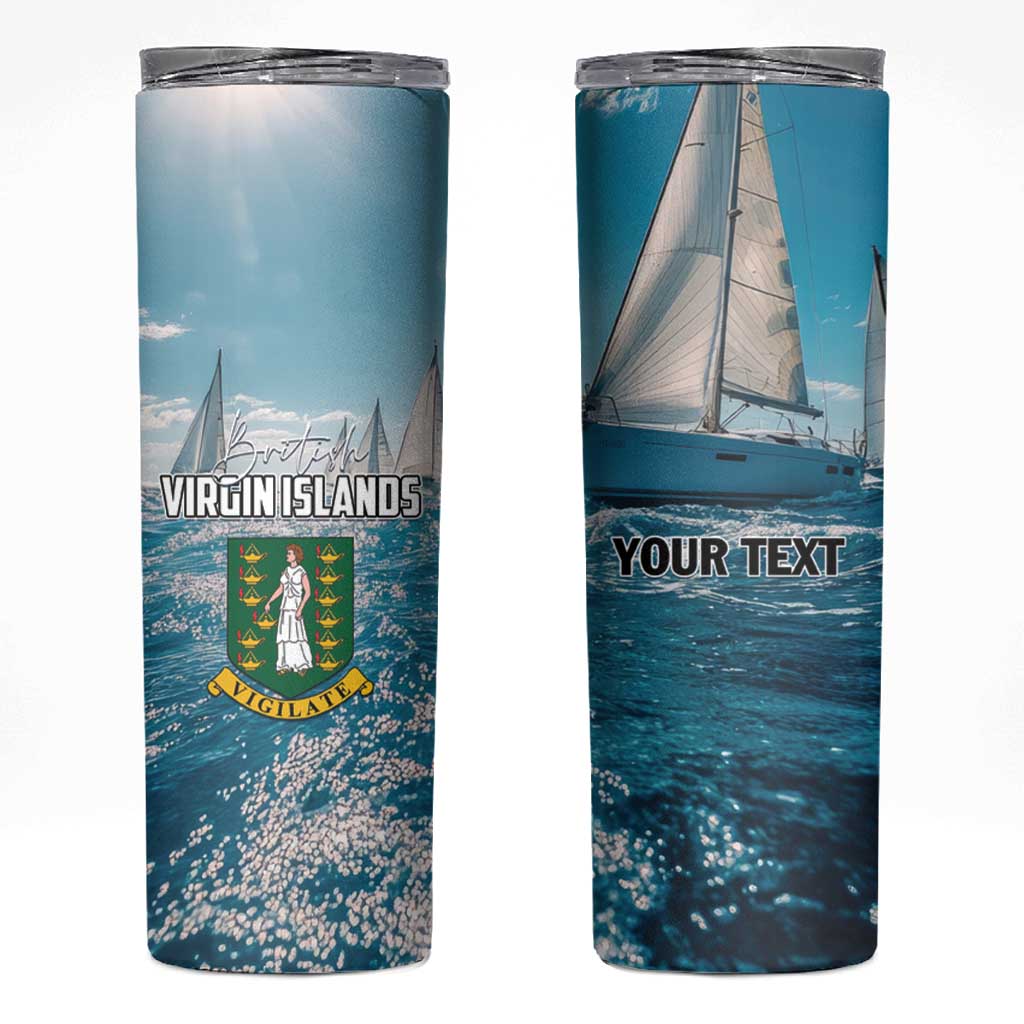 Personalised British Virgin Islands Skinny Tumbler Vigilate Golden Lamps - Wonder Print Shop
