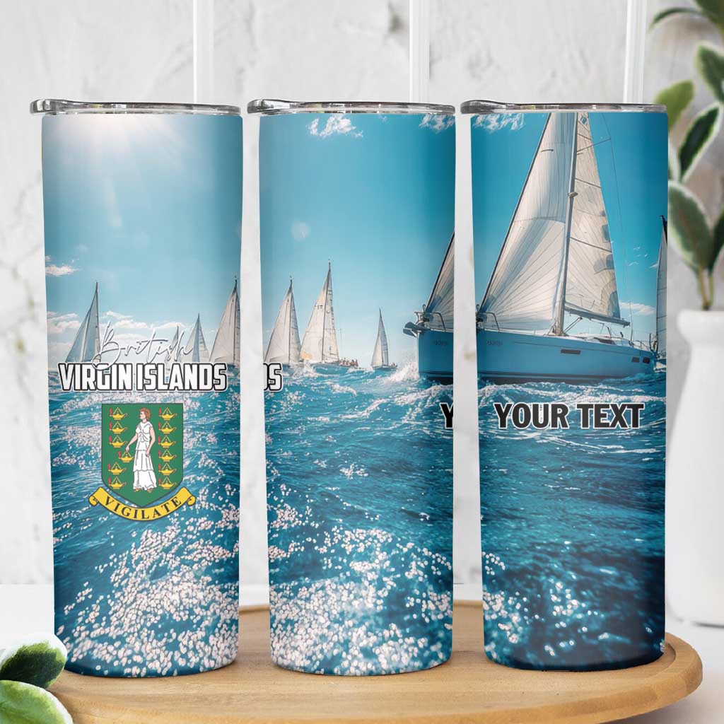 Personalised British Virgin Islands Skinny Tumbler Vigilate Golden Lamps - Wonder Print Shop