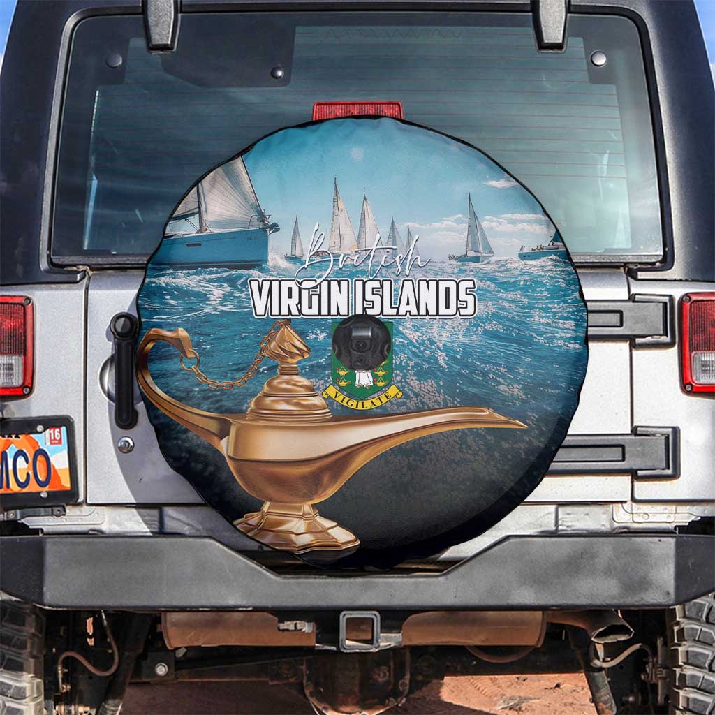 British Virgin Islands Spare Tire Cover Vigilate Golden Lamps - Wonder Print Shop