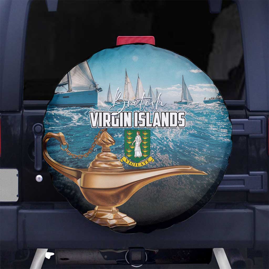 British Virgin Islands Spare Tire Cover Vigilate Golden Lamps - Wonder Print Shop