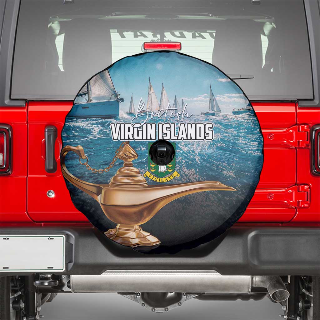 British Virgin Islands Spare Tire Cover Vigilate Golden Lamps - Wonder Print Shop