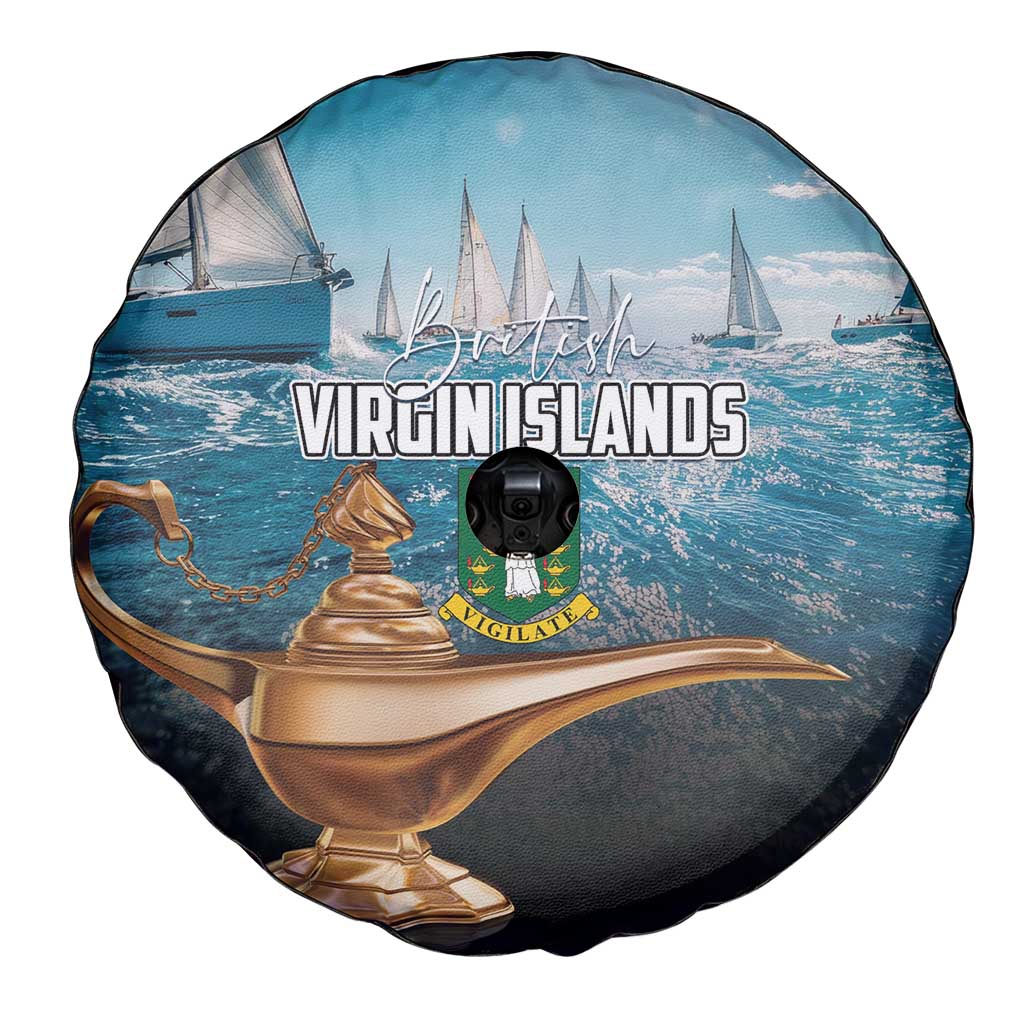 British Virgin Islands Spare Tire Cover Vigilate Golden Lamps - Wonder Print Shop