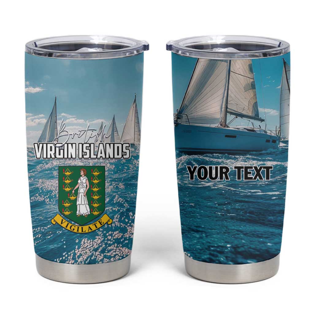Personalised British Virgin Islands Tumbler Cup Vigilate Golden Lamps - Wonder Print Shop