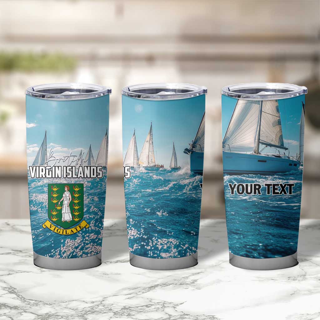 Personalised British Virgin Islands Tumbler Cup Vigilate Golden Lamps - Wonder Print Shop