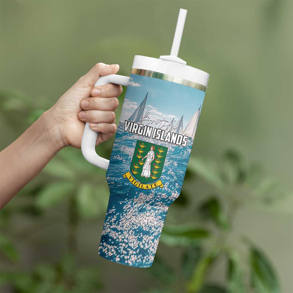 Personalised British Virgin Islands Tumbler With Handle Vigilate Golden Lamps - Wonder Print Shop