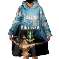 Personalised British Virgin Islands Wearable Blanket Hoodie Vigilate Golden Lamps - Wonder Print Shop