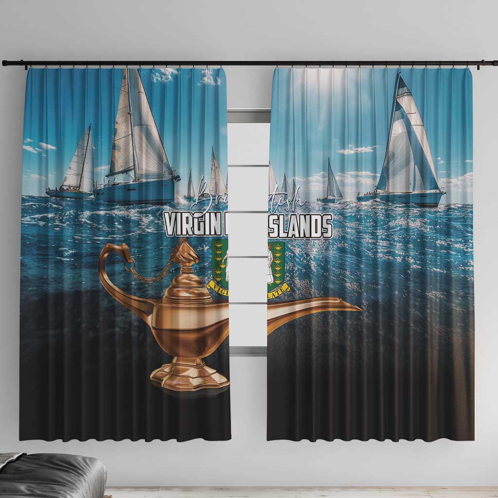 British Virgin Islands Window Curtain Vigilate Golden Lamps - Wonder Print Shop