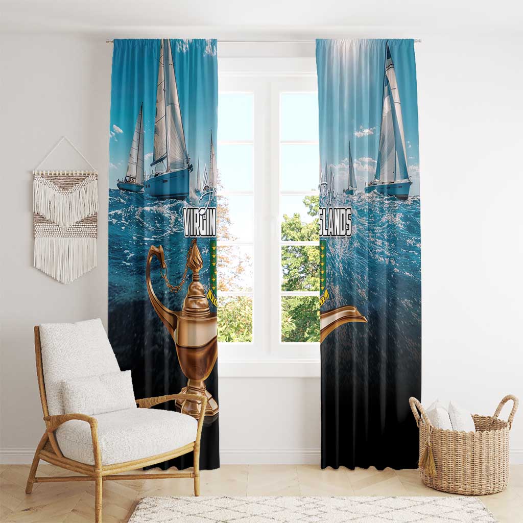 British Virgin Islands Window Curtain Vigilate Golden Lamps - Wonder Print Shop