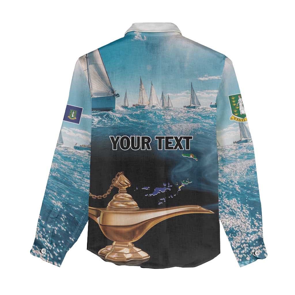 Personalised British Virgin Islands Women Casual Shirt Vigilate Golden Lamps - Wonder Print Shop