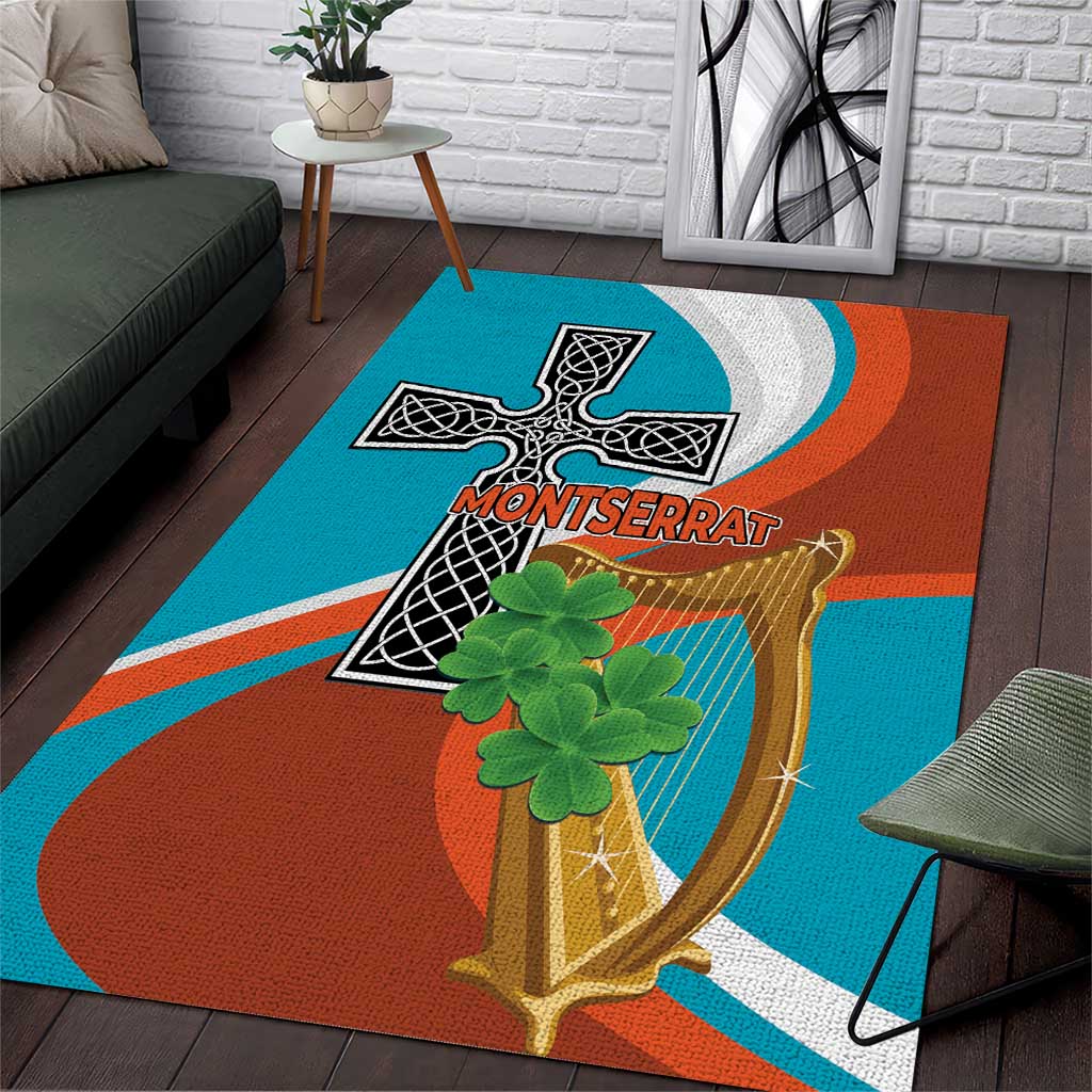 Montserrat Area Rug Gold Harp And Black Cross