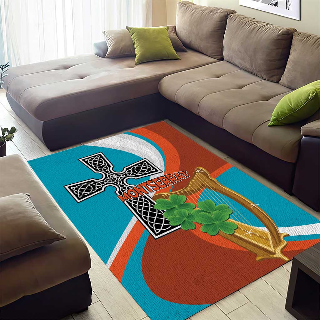 Montserrat Area Rug Gold Harp And Black Cross