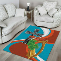 Montserrat Area Rug Gold Harp And Black Cross