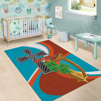 Montserrat Area Rug Gold Harp And Black Cross